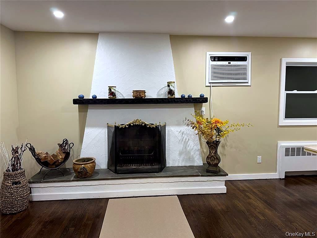 Refinished fireplace and hardwood floors