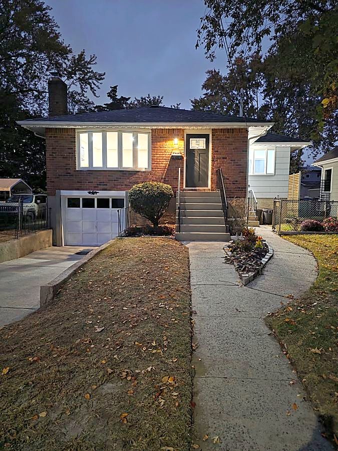 The finished home at dusk
