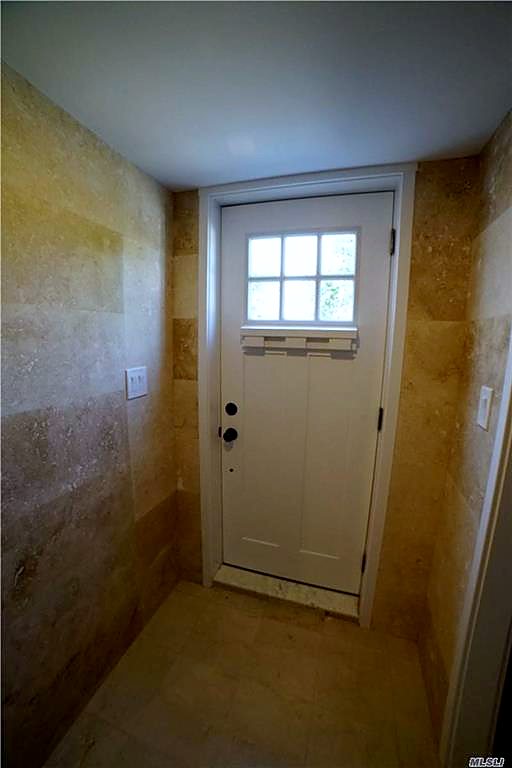 Travertine Mud Room & Back Door